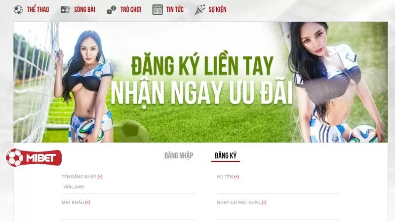 Đăng ký tài khoản Mibet nhanh chóng chưa mất đến 2 phút